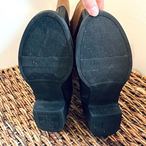 Franco Sarto Corbeit Leather Knee High Riding Boots Brown Black Size 7 - Picture 7 of 12